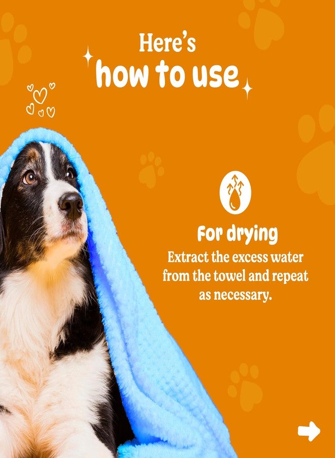 BASIL Microfiber Ultra-Soft, Quick-Absorbent & Cooling Towel for Pets | Eco-Friendly, Fast-Drying Bathing Towel for Dogs & Cats of All Breeds | Perfect for Travel & Outdoor Uses | Blue | Pack of 1 - Image 3